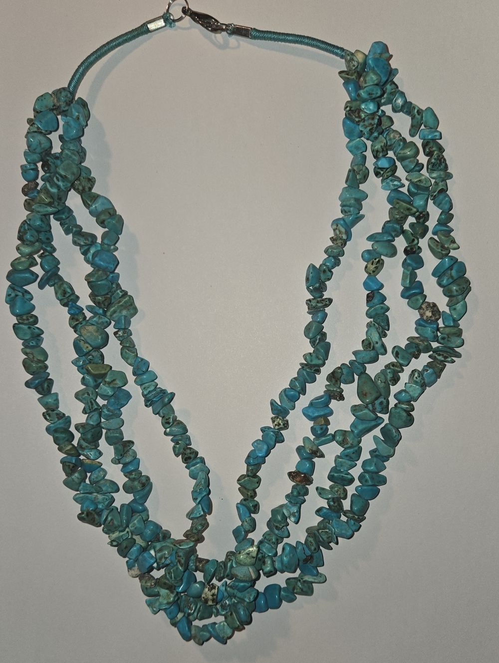 Turquoise Chip Multi-Strand Necklace - Blue Natural Stone
